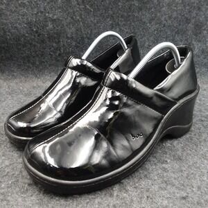 B.O.C.‎ Black Patent Leather Comfort Clogs Shiny Shoes Size 9M Healthcare